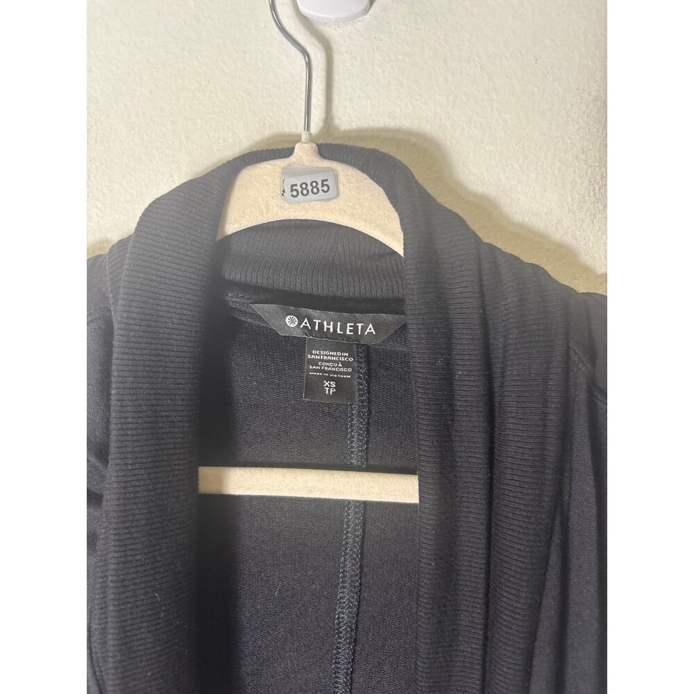Athleta Black Long Sleeve Open Front Cardigan Sz XS - Picture 2 of 4